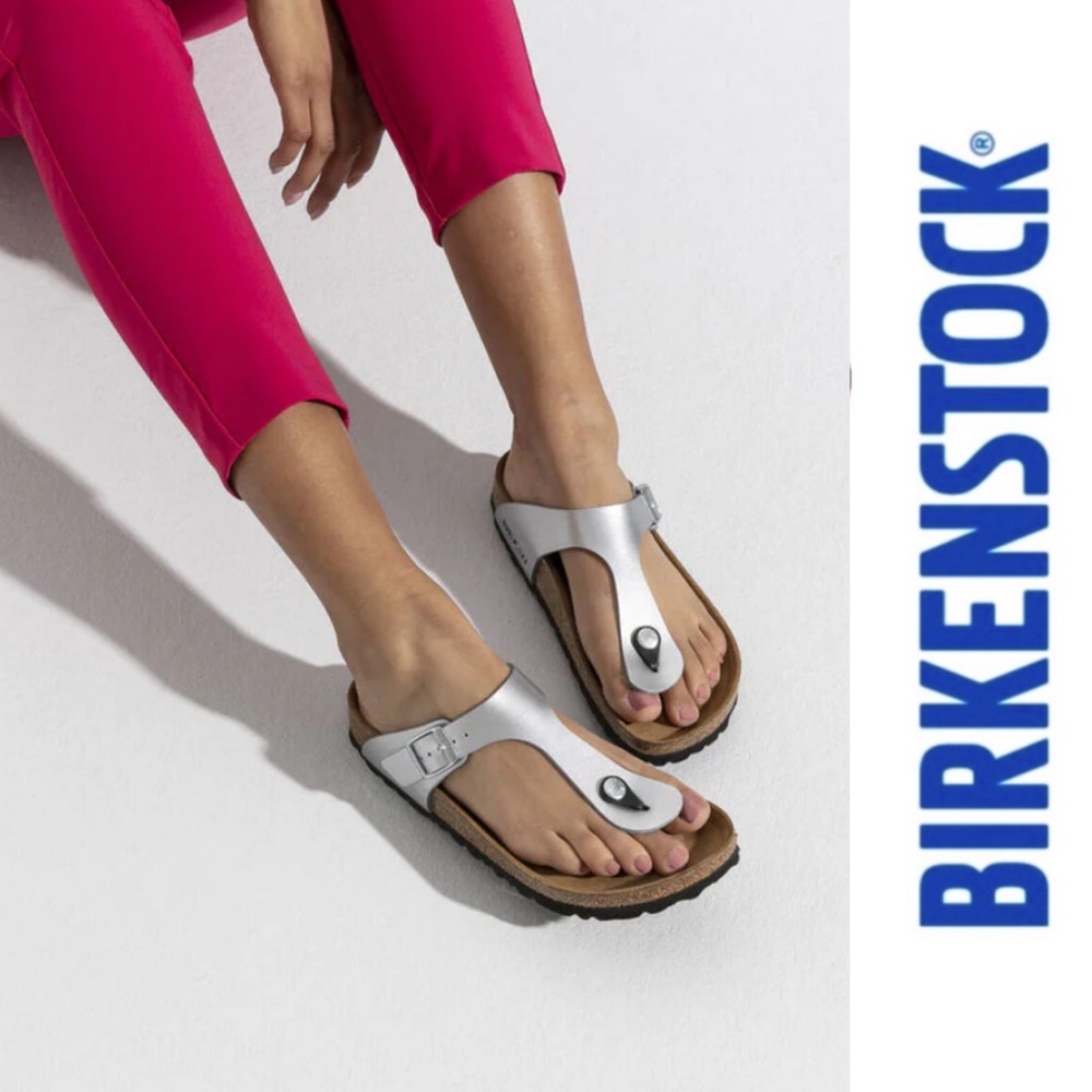 Birkenstock Gizeh Birko Flor Silver 6